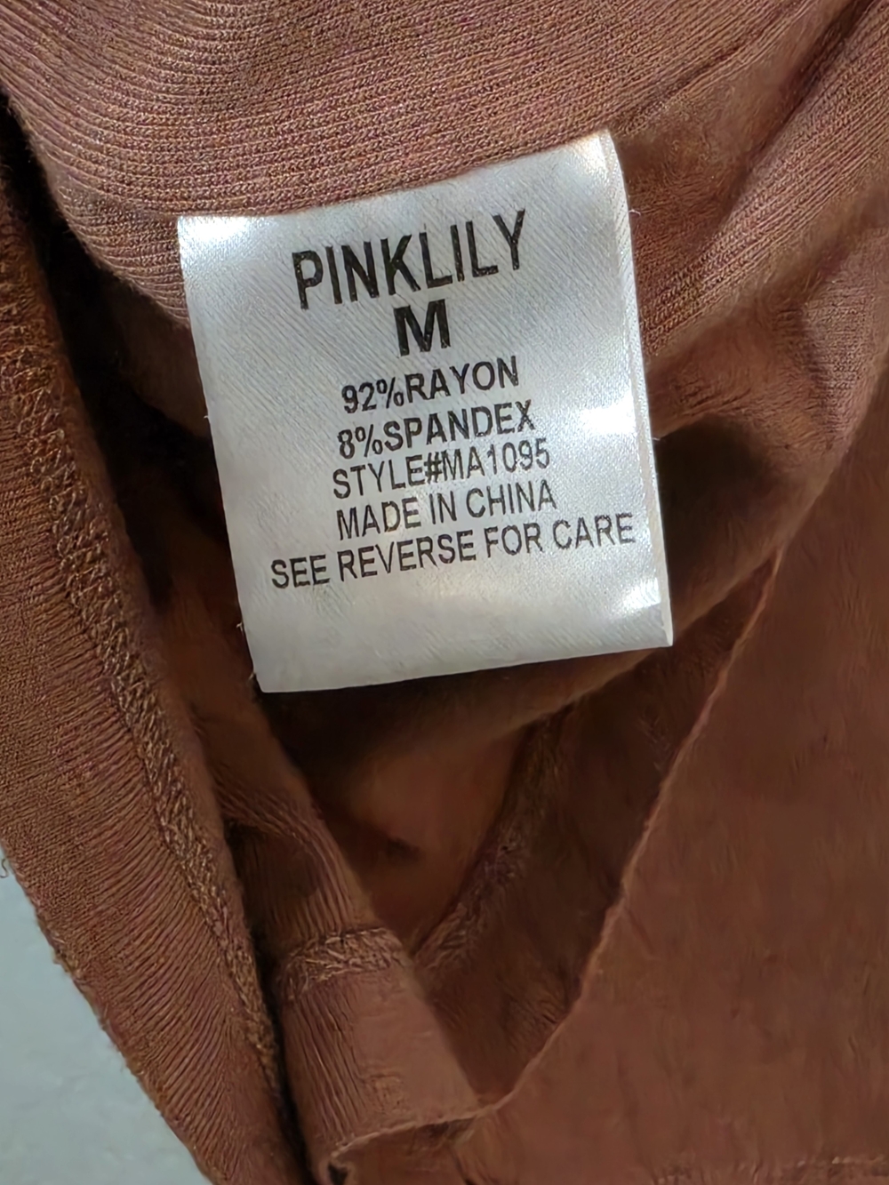 Pink Lily Relaxed Scoop Neck Short Sleeve Top in Dusty Rose Womens Medium - Picture 6 of 6